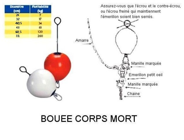 Bou�e de corps mort mouss�e