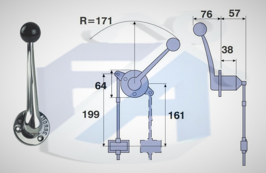Manette simple avec frein