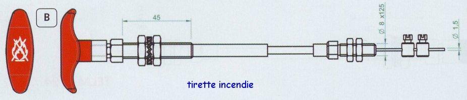Tirettes d'incendie gaine PVC