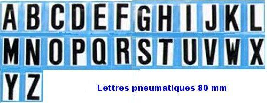 Lettres 80 mm  pneumatiques
