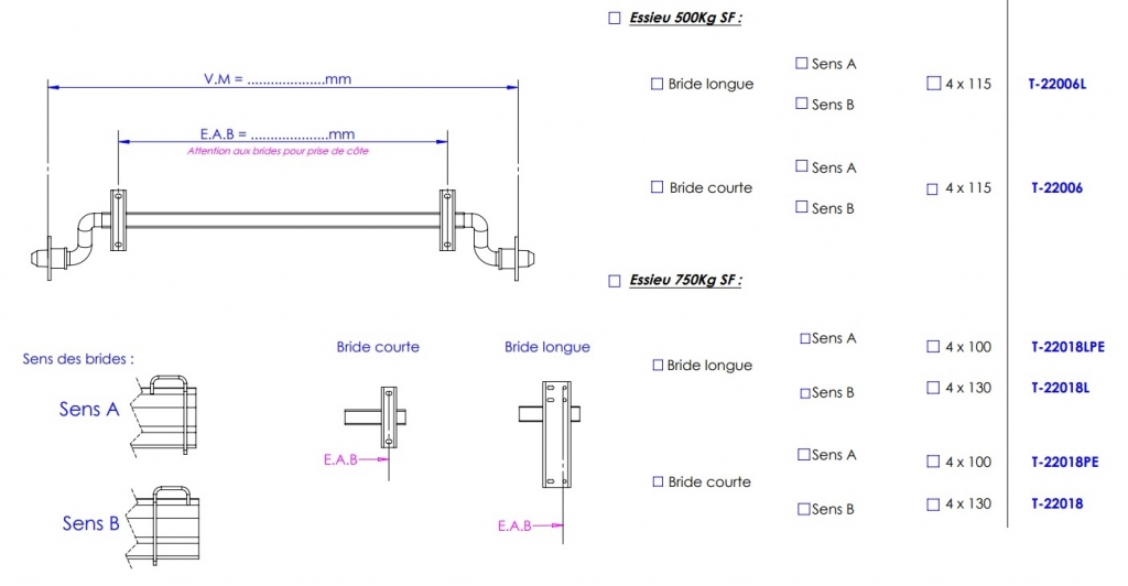 Essieux non frein�s