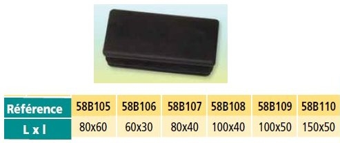 Embouts rectangulaires plastiques