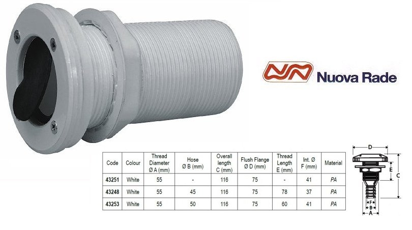 Passe-coque blanc avec clapet