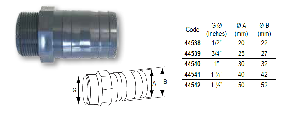 Raccord/Adaptateur filet�e pour Valve ou reservoir