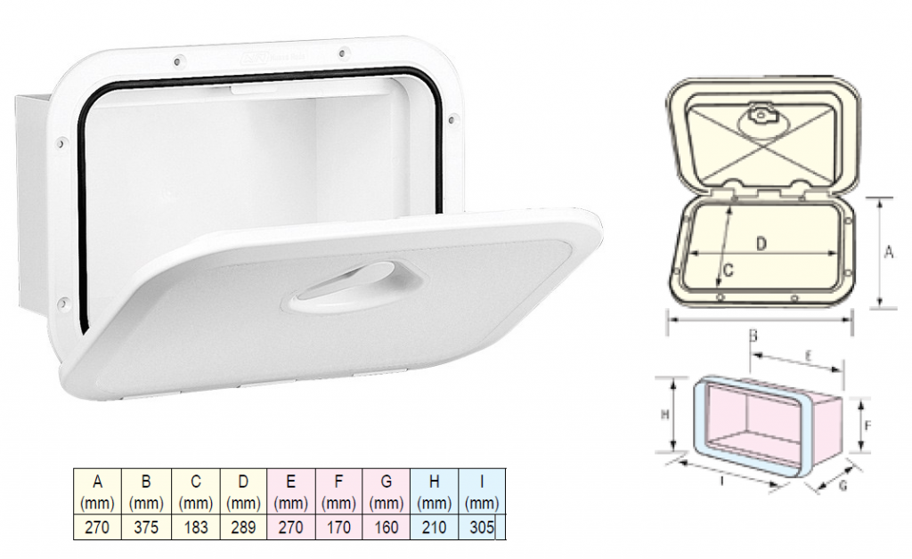 Trappe de rangement 270x375 Top Line avec bo�te