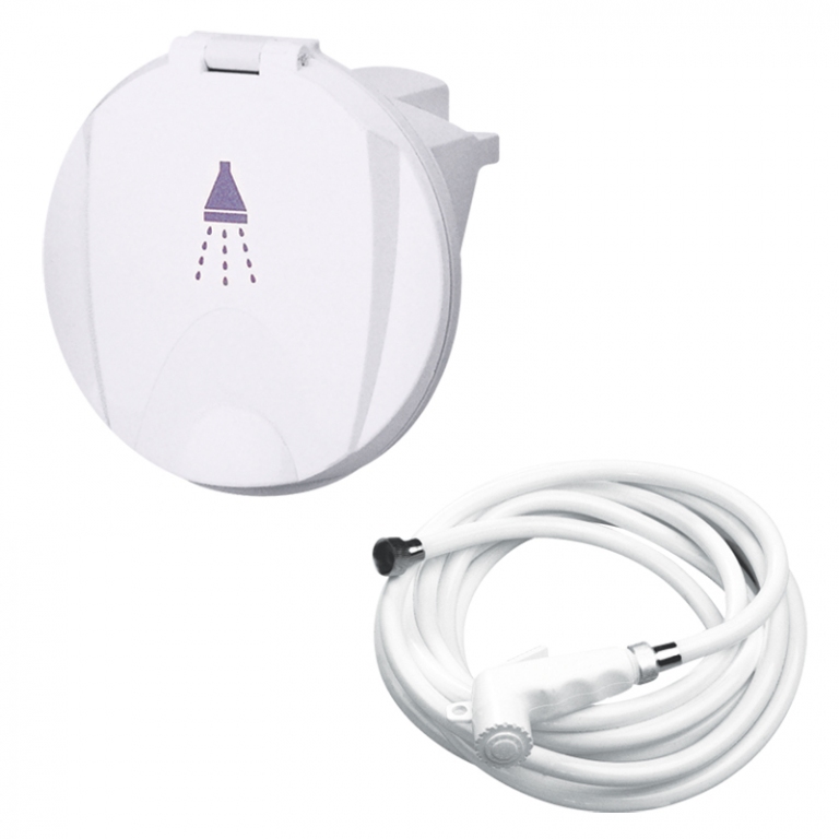 Bo�tier avec douchette blanche, tuyau de 3 m