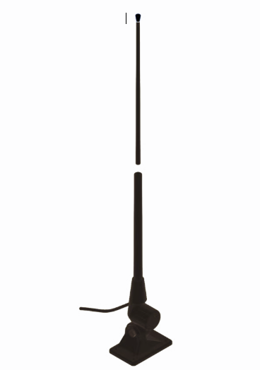 Antenne VHF ECO 3dBi, 1.5m, rotule plastique int�gr�e-NOIRE